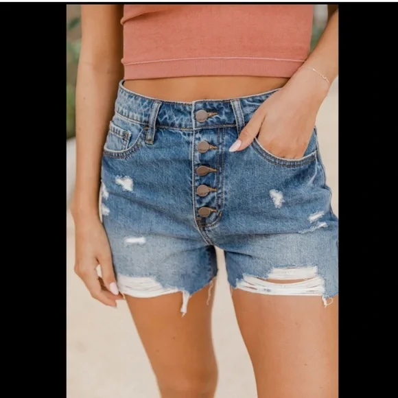 Nature Denim Shorts Pink Lily Nature Denim Returning Home